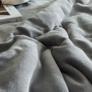 Cozy gray & cream winter fleece blanket bedroom plush quilt