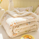 Cozy milk velvet floral fleece blanket bedroom bedding