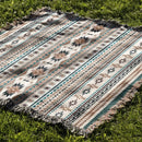 Cozy nordic camping blanket cream woven throw – living room decor