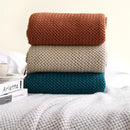 Cozy nordic knit textured tassel throw blanket for living room