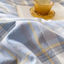 Cozy plaid duvet cover blue & white bedroom bedding set