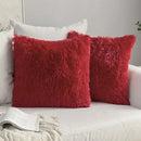 Cozy plush fur cushion cover white & grey living room pillowcase