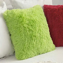Cozy plush fur cushion cover white & grey living room pillowcase