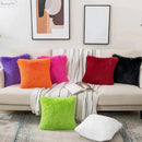 Cozy plush fur cushion cover white & grey living room pillowcase