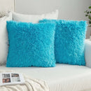 Cozy plush fur cushion cover white & grey living room pillowcase