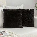 Cozy plush fur cushion cover white & grey living room pillowcase
