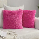 Cozy plush fur cushion cover white & grey living room pillowcase