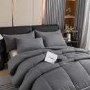 Cozy spring queen gray quilted duvet set bedroom comforter