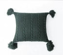 Cozy textured knit cushion cover with tassels for living room bed