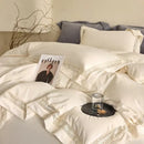 Cozy velvet lace bedding set cream bedroom decor