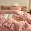 Cozy velvet lace bedding set cream bedroom decor