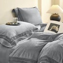 Cozy velvet lace bedding set cream bedroom decor