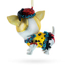 Chic Chihuahua Glass Christmas Ornament