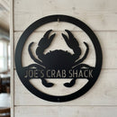 Custom Metal Wall Art - Personalized Coastal Crab Monogram Sign