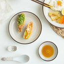 Crackle glaze blue ceramic dinner plate set dining room tableware