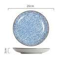 Crackle glaze blue ceramic dinner plate set dining room tableware