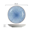 Crackle glaze blue ceramic dinner plate set dining room tableware
