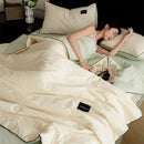 Cream and black ice cream cool feel summer quilt bedroom set