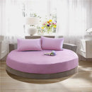Cream and gray round fitted bed sheet set bedroom decor