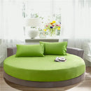 Cream and gray round fitted bed sheet set bedroom decor
