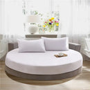 Cream and gray round fitted bed sheet set bedroom decor
