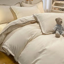 Cream and gray zigzag quilted bedding set bedroom cozy shell edges
