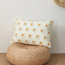 Cream and green embroidered cushion cover living room decor