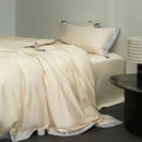 Cream and lavender egyptian cotton hotel style bedding set bedroom