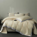 Cream and lavender egyptian cotton hotel style bedding set bedroom