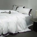 Cream and lavender egyptian cotton hotel style bedding set bedroom