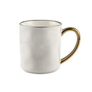 Cream and navy gold rim mug set kitchen ceramic coffee cups