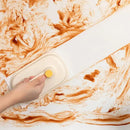 Cream and yellow silicone kitchen cleaning brush with replaceable head