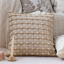 Cream bubble plaid cushion cover living room textured pillow case