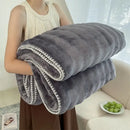 Cream bubble velvet woolen sofa blanket living room throw