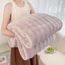Cream bubble velvet woolen sofa blanket living room throw
