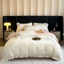 DecorBites™ Butterfly Embroidery 800TC Egyptian Cotton Bedding Set - Quilt Cover, Sheet, Pillowcases