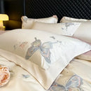 DecorBites™ Butterfly Embroidery 800TC Egyptian Cotton Bedding Set - Quilt Cover, Sheet, Pillowcases