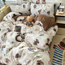 DecorBites™ Cartoon Pattern Printed Cotton Bedding Set with Pillowcase