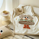 Cream cartoon lamb wool blanket bedroom sweet heart sofa cover