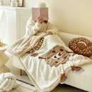 Cream cartoon lamb wool blanket bedroom sweet heart sofa cover