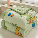 Cream cartoon pattern summer quilt – bedroom soft duck comforter