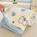 Cream cartoon pattern summer quilt – bedroom soft duck comforter