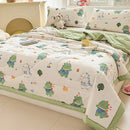 Cream cartoon pattern summer quilt – bedroom soft duck comforter