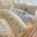 Cream cartoon printed cotton bedding set bedroom bear decor