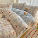 Cream cartoon printed cotton bedding set bedroom bear decor