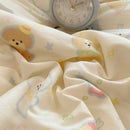 Cream cartoon printed cotton bedding set bedroom bear decor