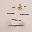 Cream ceramic led wall lamps with decorative motifs bedroom light