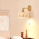 Cream ceramic led wall lamps with decorative motifs bedroom light