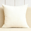 Cream corduroy striped cushion cover living room ribbed pillow