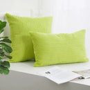 Cream corduroy striped cushion cover living room ribbed pillow